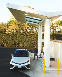 Stephen Manning at a hydrogen fuel-cell station in Irvine, Calif. Credit Jake Michaels for The New York Times